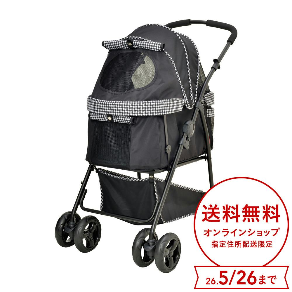 GEX わんわんカート 多頭用 Dxplus 千鳥柄ブラック | ペット用品（犬