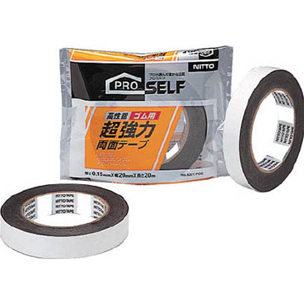 ニトムズ 超強力両面テープ ゴム用 J1000 厚さ0.15mm×幅20mm×長さ20m