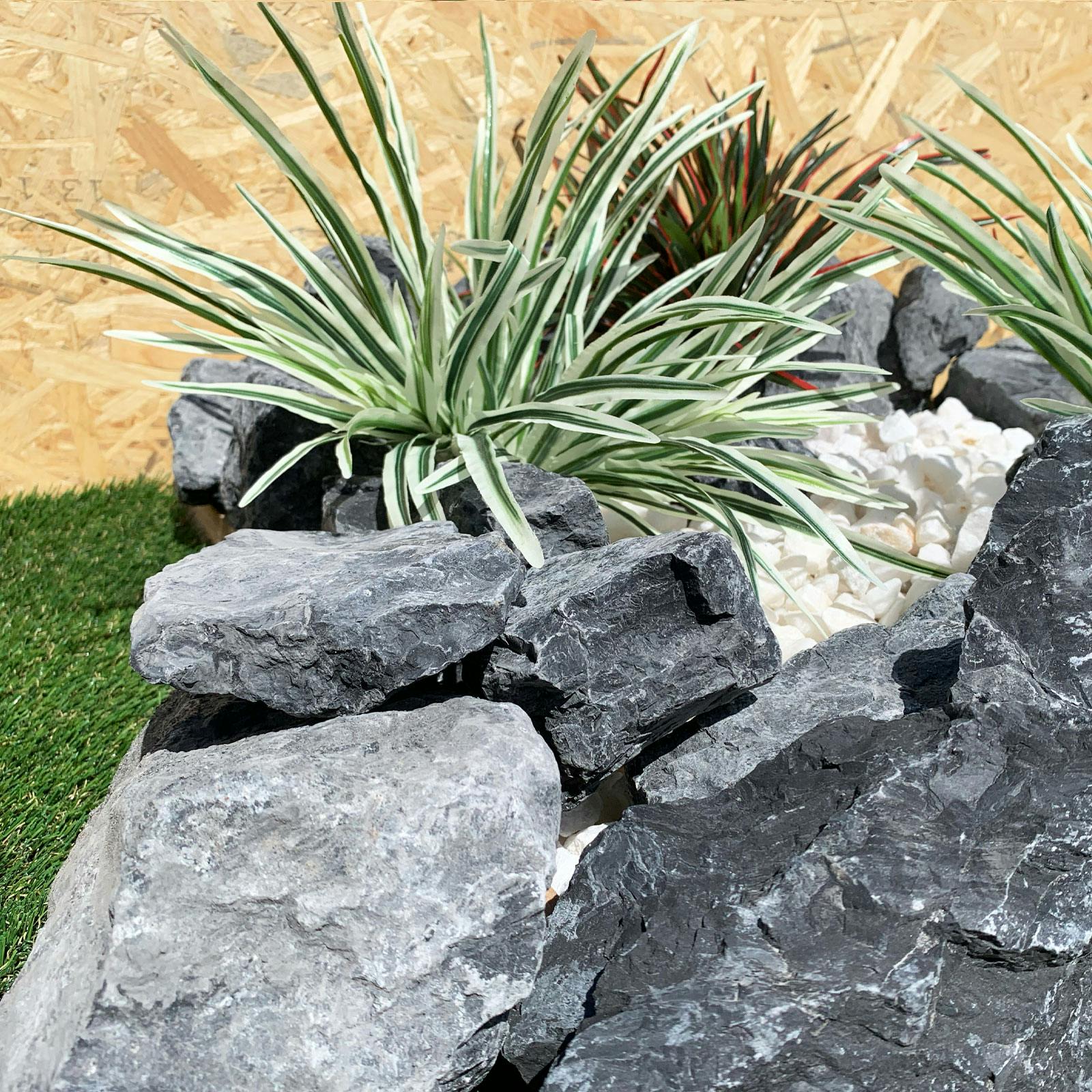 TAIKOH アッシュブラックゴロタ 90-120mm 20kg 天然大理石 ロック 景石