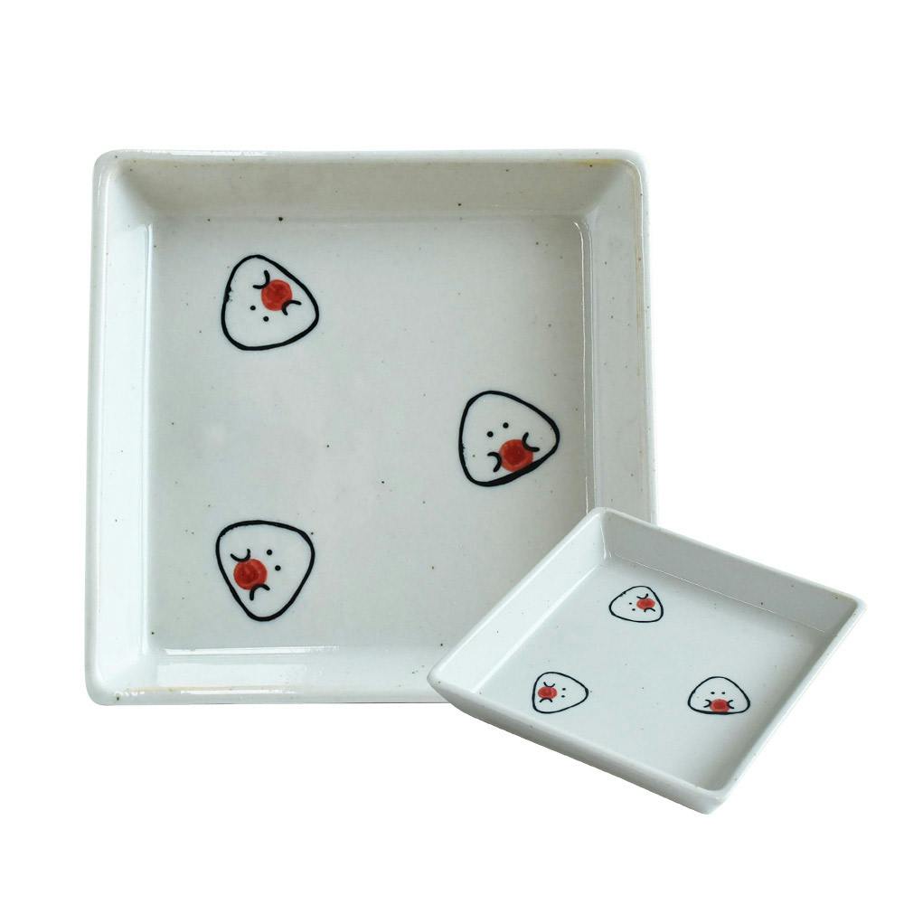 ぎゅっとおにぎりさん 角皿 逸品社 シュガーランド【お皿 取り皿