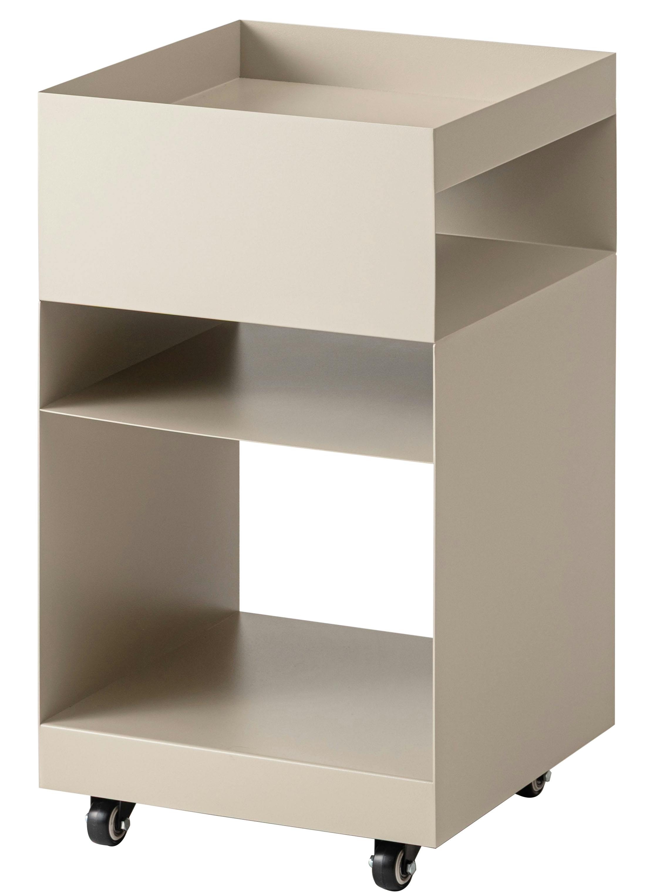 Room Essence サイドテーブルワゴン W35×D35×H62.5 ベージュ 組立式