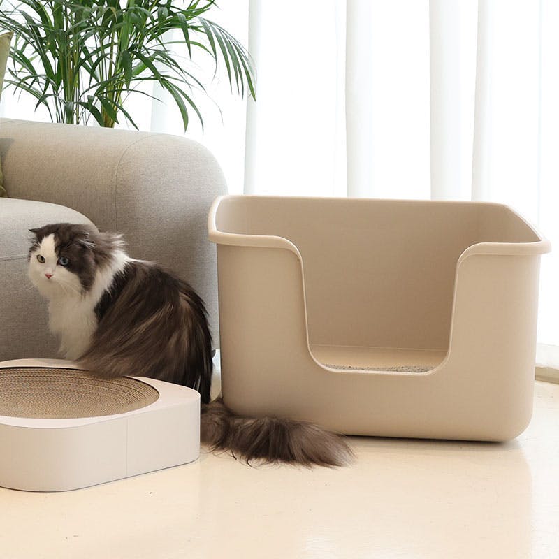 Pety猫用トイレハウス ホワイト/ベージュ Pety猫用トイレハウス