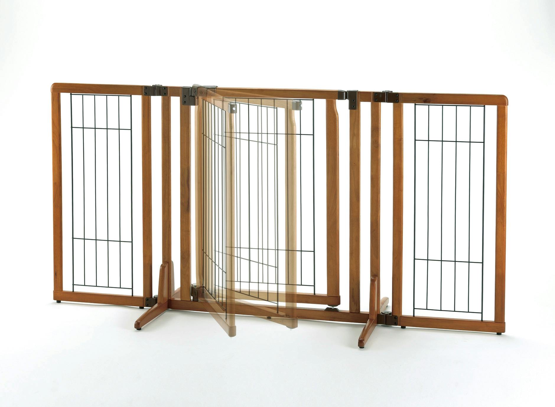 木製おくだけドア付ペットゲートHレギュラー ブラウン インテリア