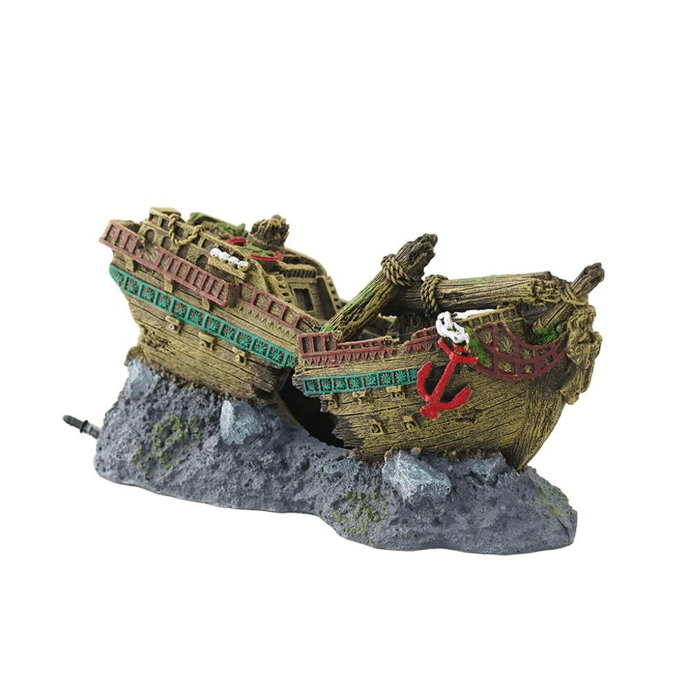 aquaneru オーナメント沈没船 アクアリウム 水槽レイアウト オブジェ