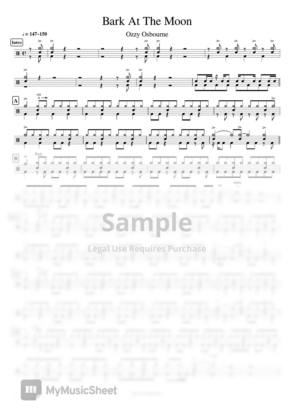 OZZY OSBOURNE Bark At The Moon 楽譜集