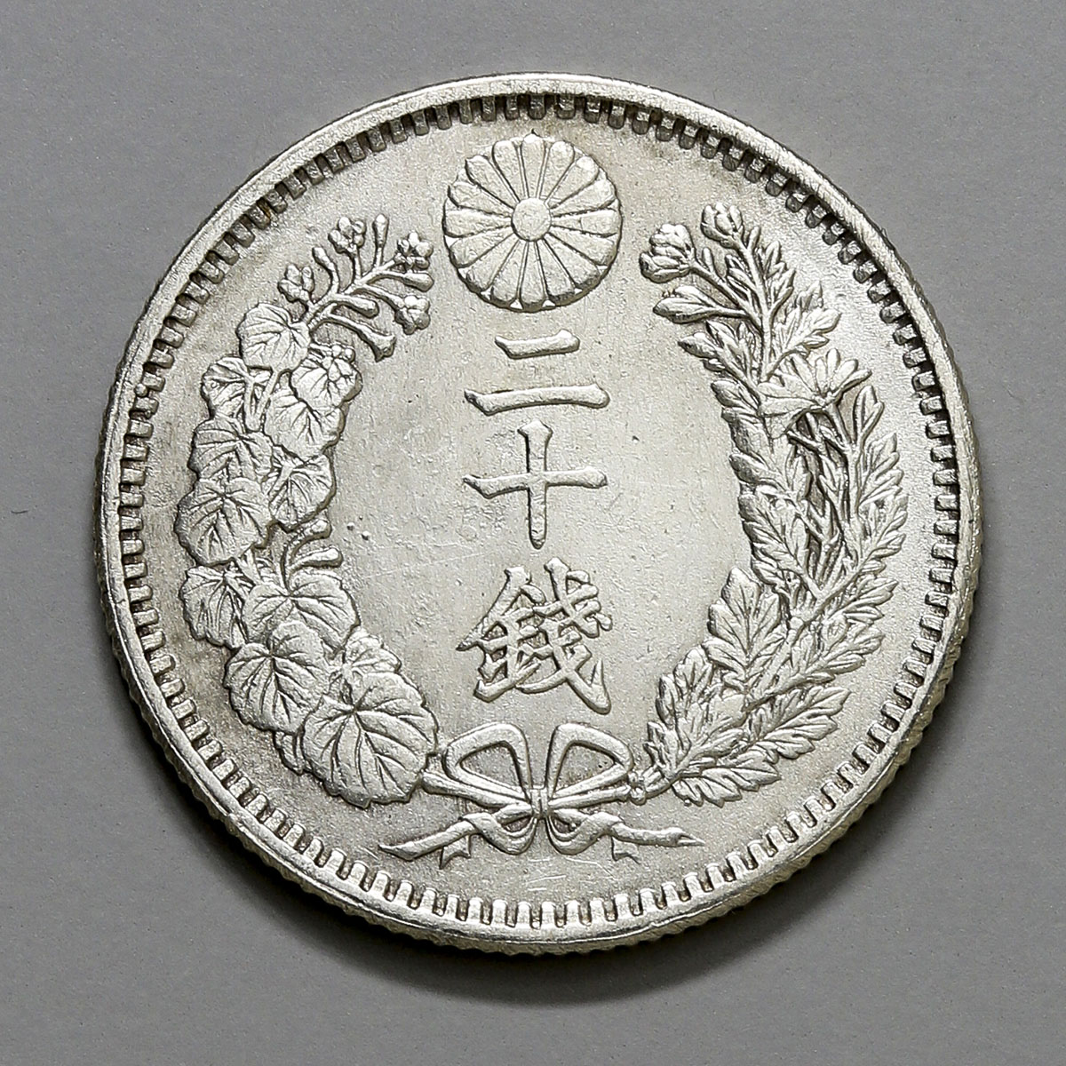 龍二十銭 銀貨 NGC AU 55大日本 20セント 日本古銭 龍二十銭 銀貨 NGC