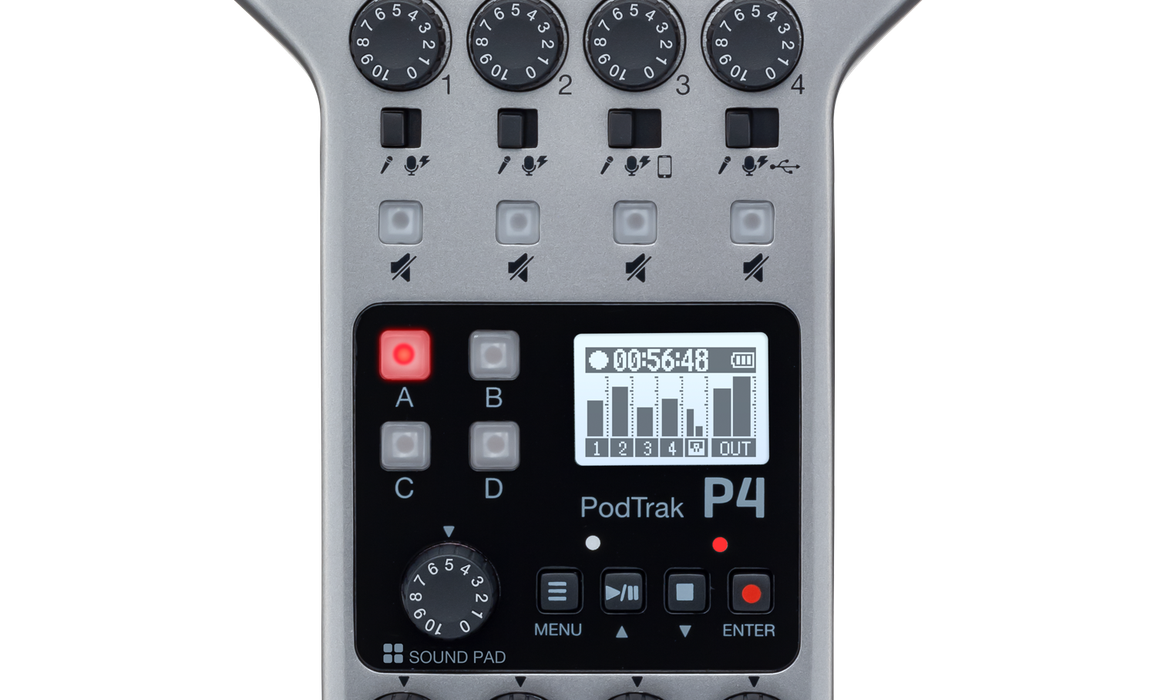 ZOOM PodTrak P4 | ポッドキャスト用ポータブルマルチトラック