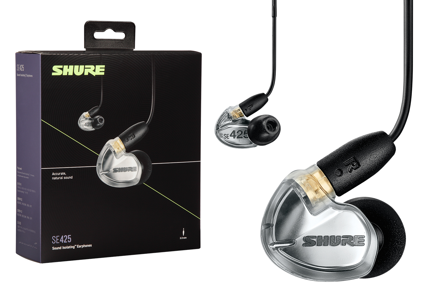 Shure 425 有線イヤホン 収納ケース付 SHURE イヤホン SE425 SE425-V+