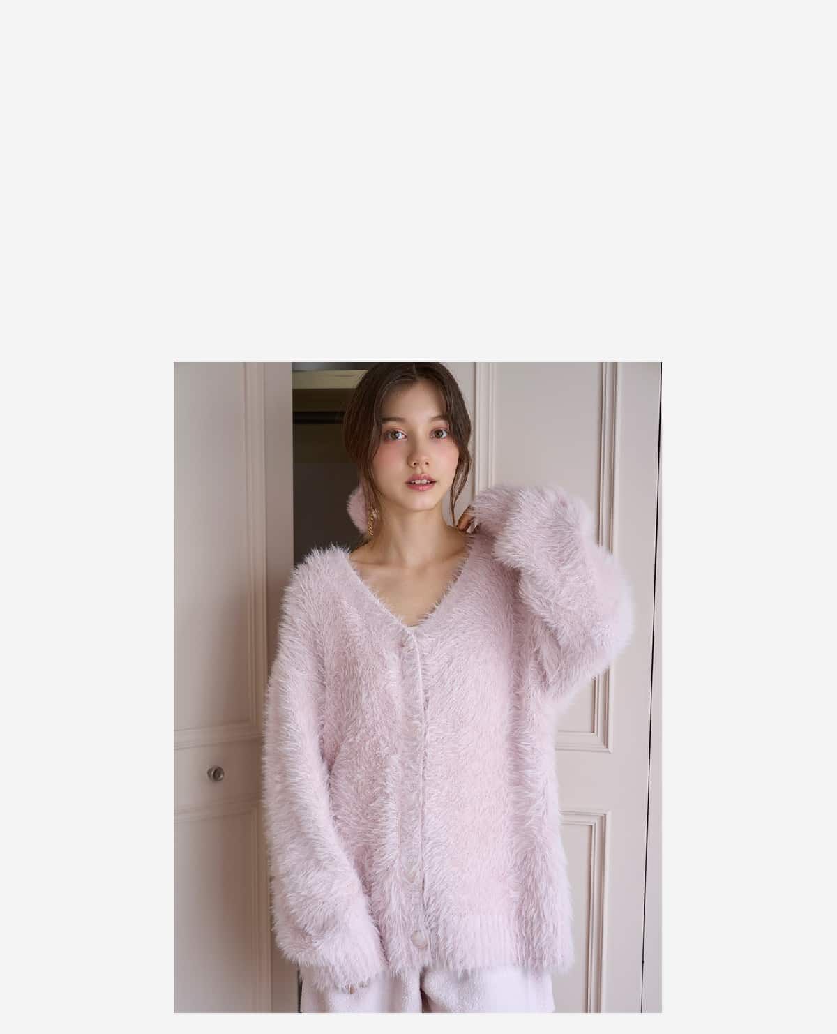 ラビット モコ カーディガン ピンク｜ジェラートピケ / gelato pique