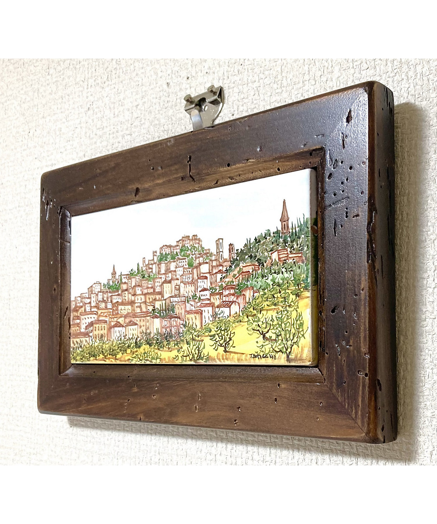 AVE MARIA 陶器アート 額縁付き イタリア ヴィンテージ AVE MARIA 陶器