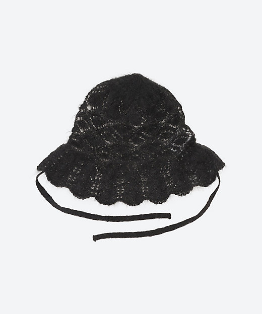 FUMIE TANAKA 2024aw / ニット レース ハット［black］ FUMIE TANAKA