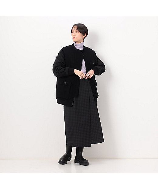 ふくれ千鳥ジャカード 巻き風バルーンスカート（7216FE05