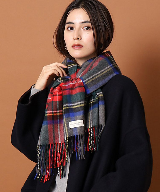 ☆新品☆ JOHNSTONS カシミア&シルク タータンチェック柄 ストール