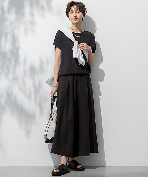 洗える】LIBECOリネン ガウチョ パンツ（PRWSGM0610