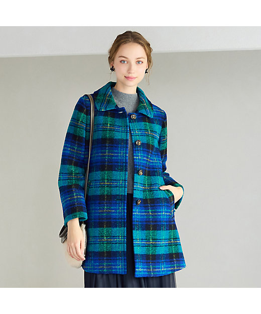 イタリア製素材スライバーチェックコート（73086521