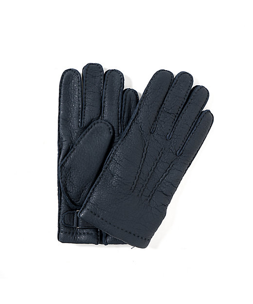 DENTS ペッカリー革手袋 ネイビー グレー8 DENTS ペッカリー革手袋