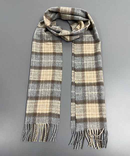 WA00016 カシミヤ100％チェックマフラー WA16／2JH