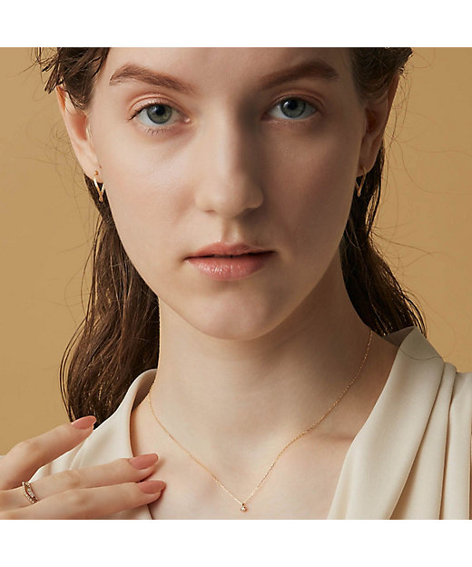 agete K10 ゴールド シンプル フープ 約3cm 中ぶり ピアス K10フープ