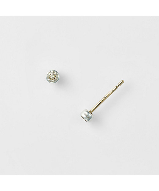 シルバー／K10ダイヤモンドピアス（0．06ct） | agete
