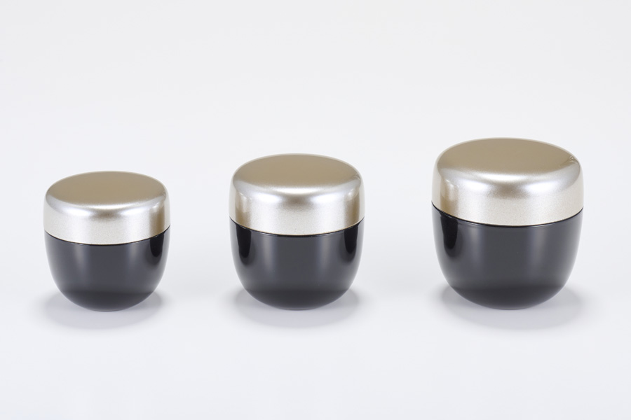 シルバー棗 黒塗分け 小 ／漆塗りなつめ お茶道具 漆器の井助