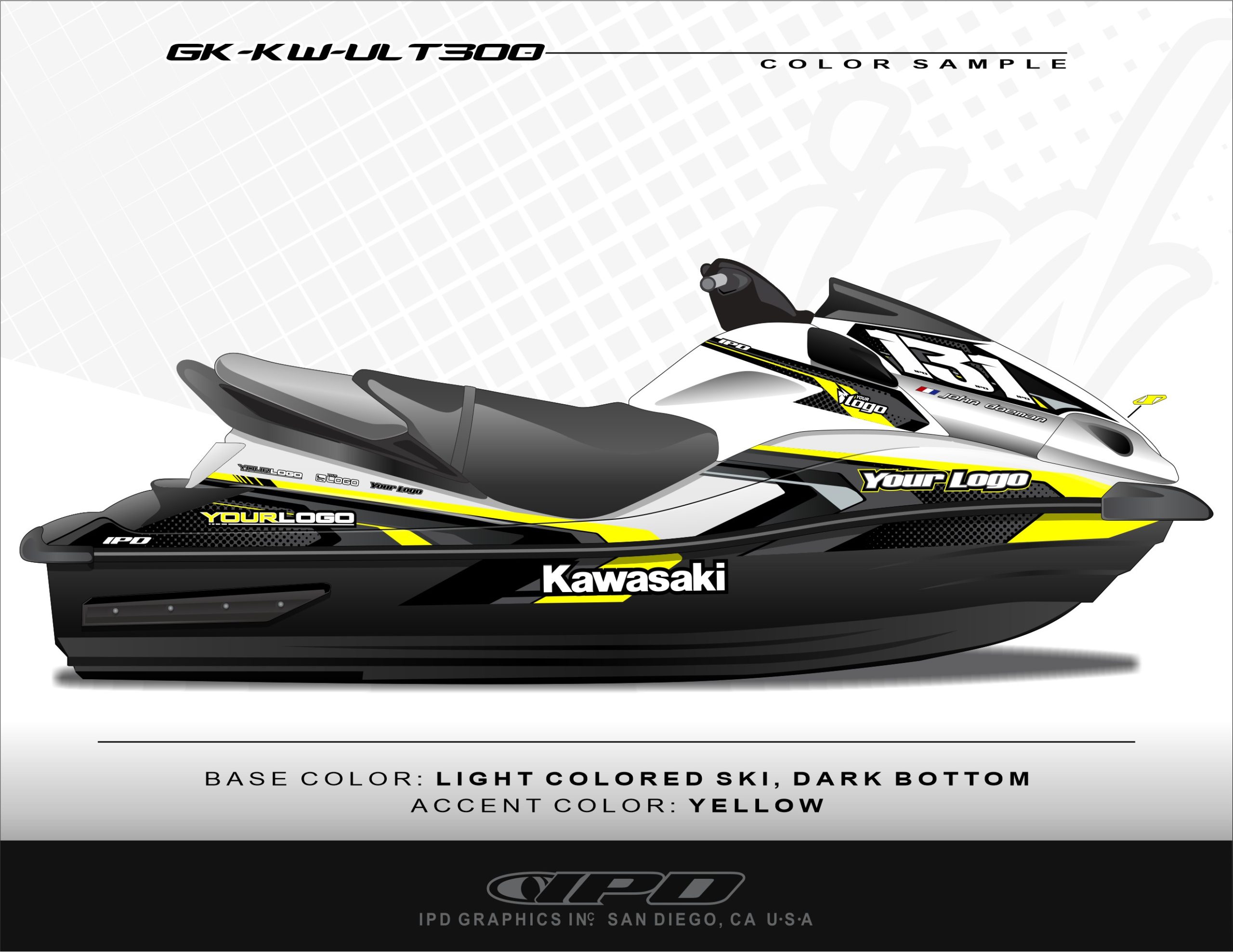 Kawasaki Ultra 300 & 310 Graphics Kit (KW Design) - IPD Jet Ski