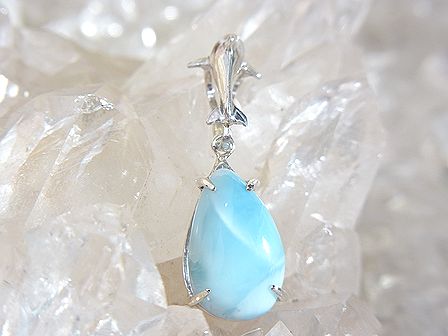 ラリマー ＆ イルカ ペンダント ☆ シルバーチェーン付き！ 【 Ryu