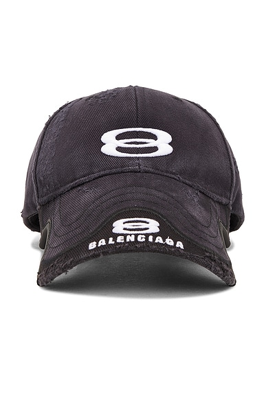 Balenciaga Double Unity Cap in Black & White | FWRD