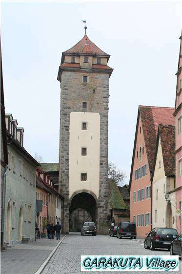 ドイツの E. Geissendorfer作 ローテンブルク 時計塔 ドイツの E