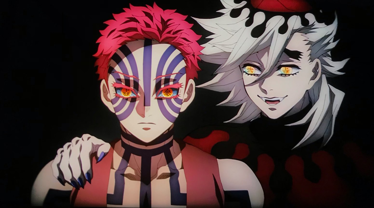 ୨୧鬼滅の刃୨୧猗窩座 童磨 ブロマイド 上弦集結 ୨୧鬼滅の刃୨୧黒