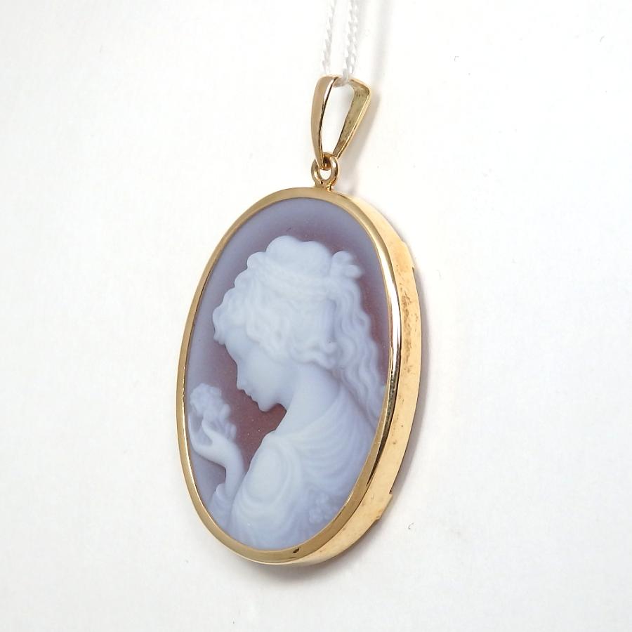 K18 750 メノーカメオペンダントトップ1,5g