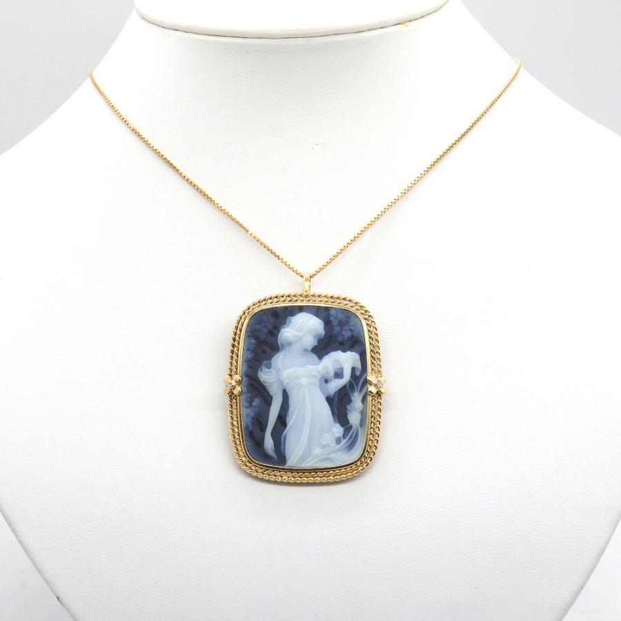 CAMEO（カメオ） K18枠 ゴールド ストーンカメオ めのう 女性