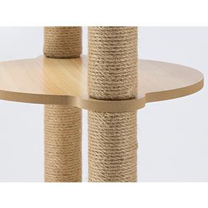 猫家族 広い展望台付き キャットタワー 木製 大型猫 高さ約170cm