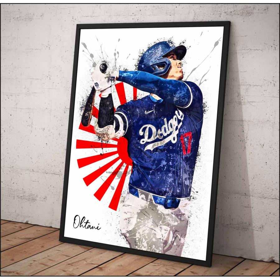k14☆ドジャース大谷翔平 MVP！A3サイズポスターフレーム付き⑭セット