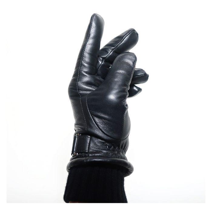 手袋 メンズ レザー 羊革 ブラック 黒 スマホ対応 タッチパネル 導電革