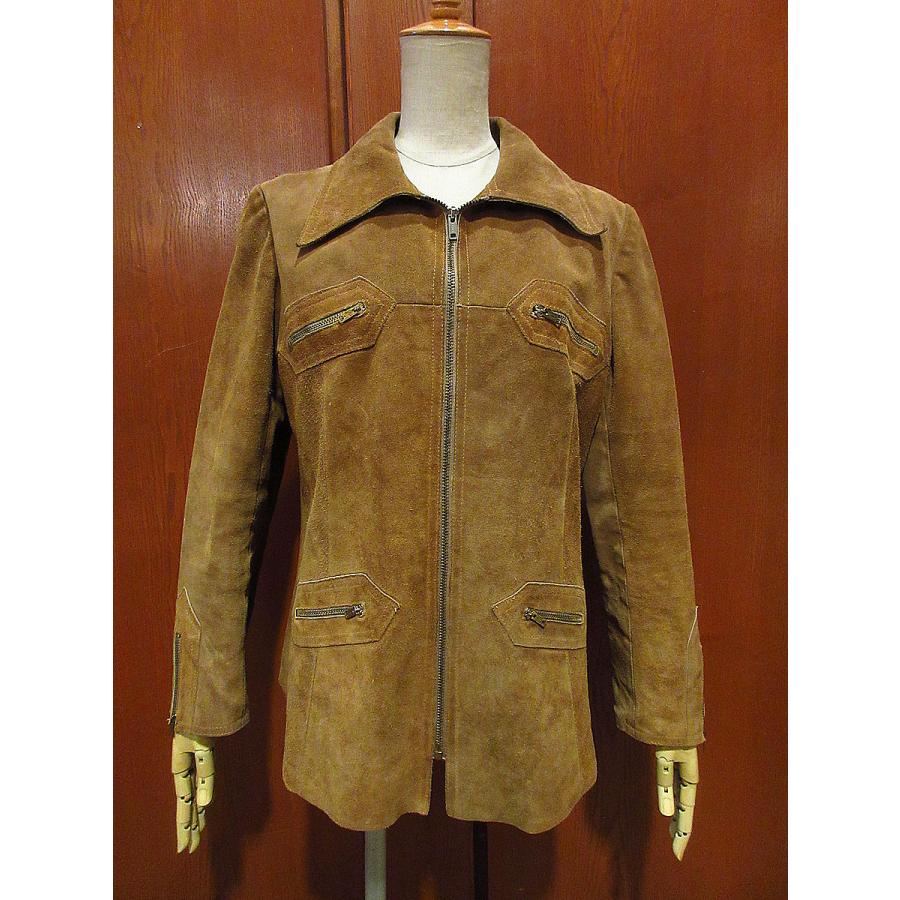 ビンテージ70's○レディース4つポケットスウェードジップアップ