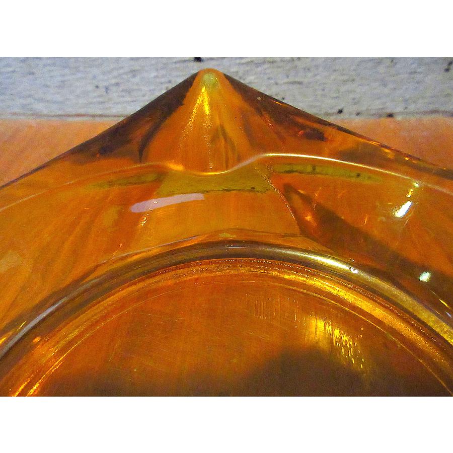 ビンテージ○ANCHOR HOOKINGガラスアシュトレイアンバー○250309k4