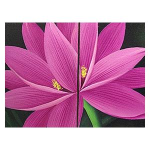 バリ絵画 ロータス (3連)(50×60cm) 蓮 バリ雑貨 インテリア 玄関