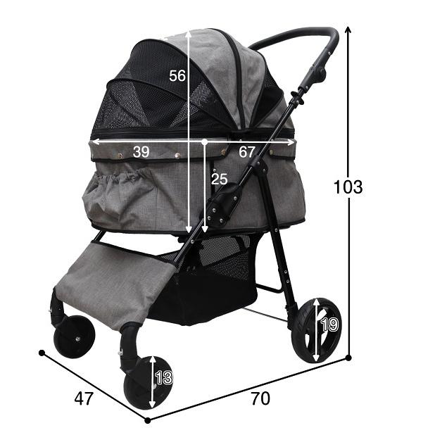 期間限定大幅値引き！耐荷重30kg！ココハート 4輪ペットカート/ペット