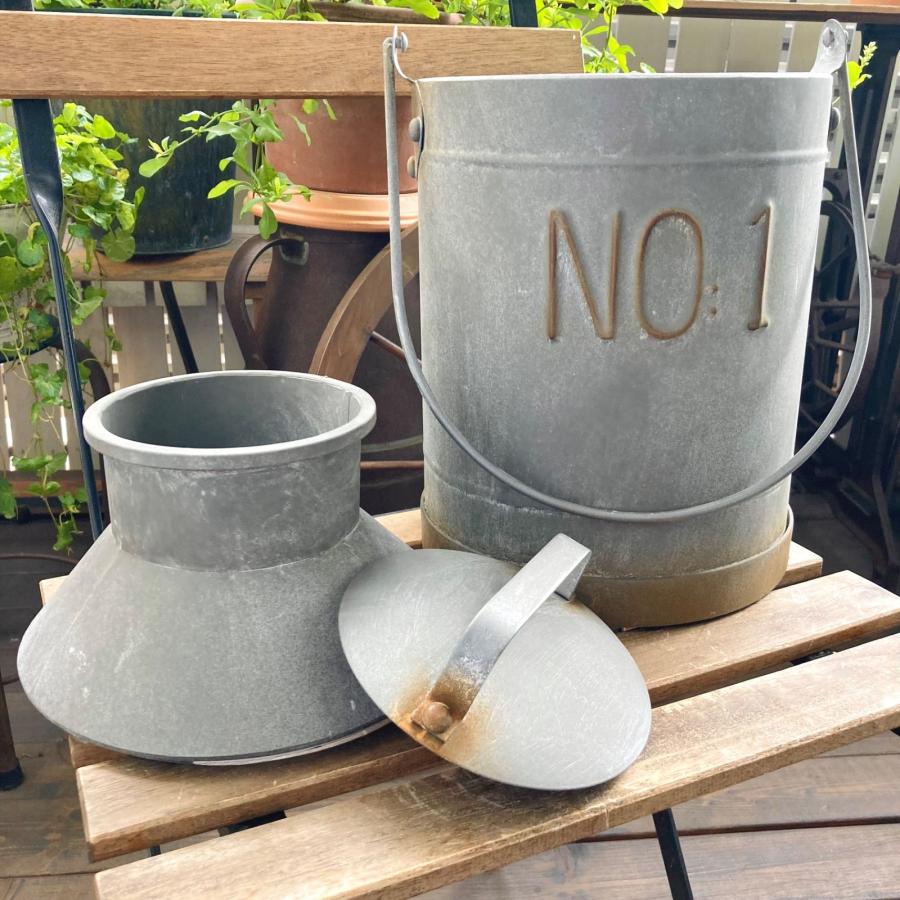 ミルク缶 ガーデニング 雑貨 ガーデン オーナメント オブジェ 置物