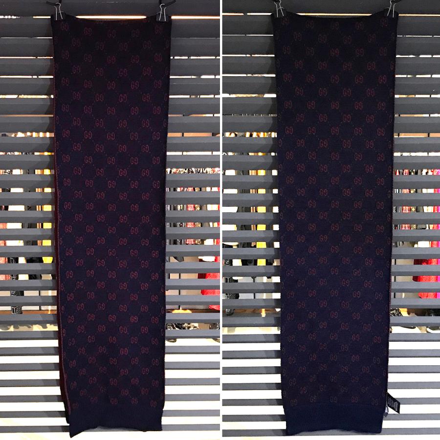 GUCCI（グッチ） 【超美品】グッチ GG柄 メンズ マフラー ネイビー