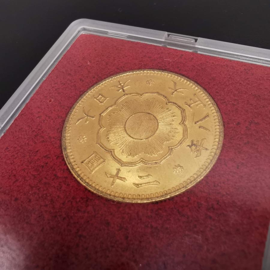 近6）日本 新20円金貨 大正8年 鑑定済 日本貨幣商協同組合鑑定 極美品