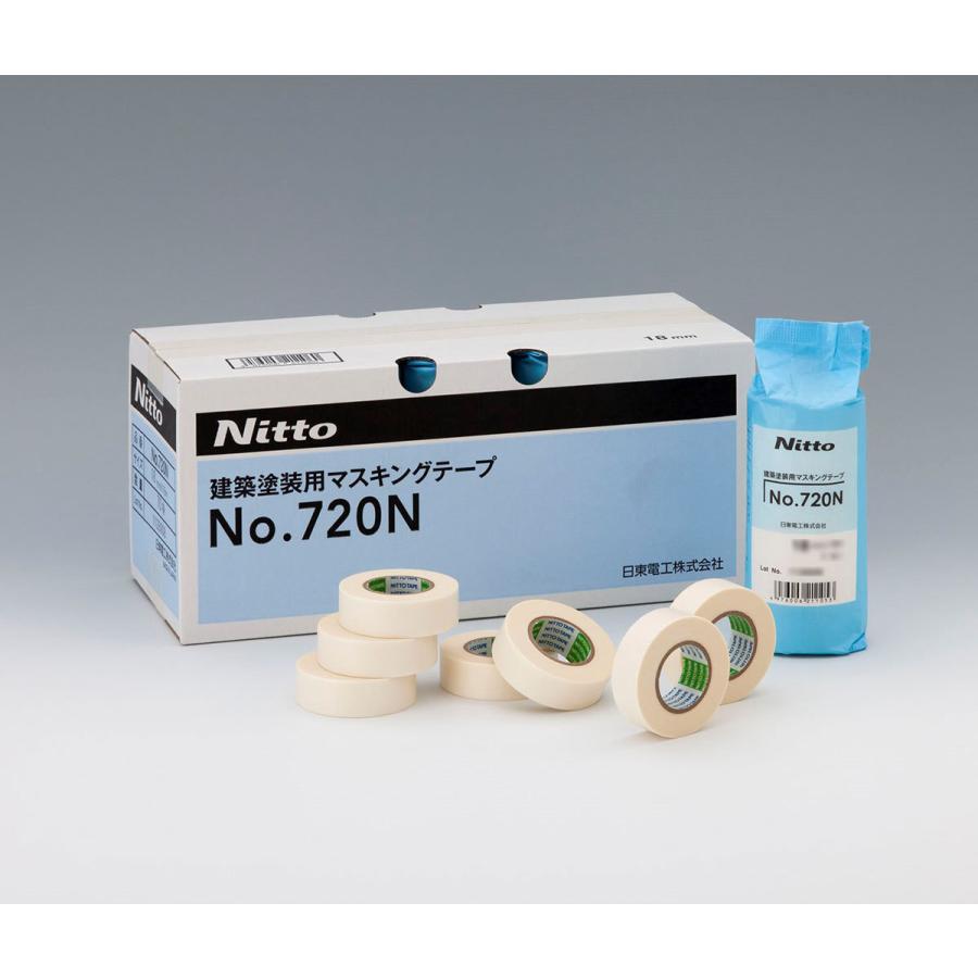 NITTO 日東電工 No.720N 白 マスキングテープ 1箱売り 50mm×18M 20巻