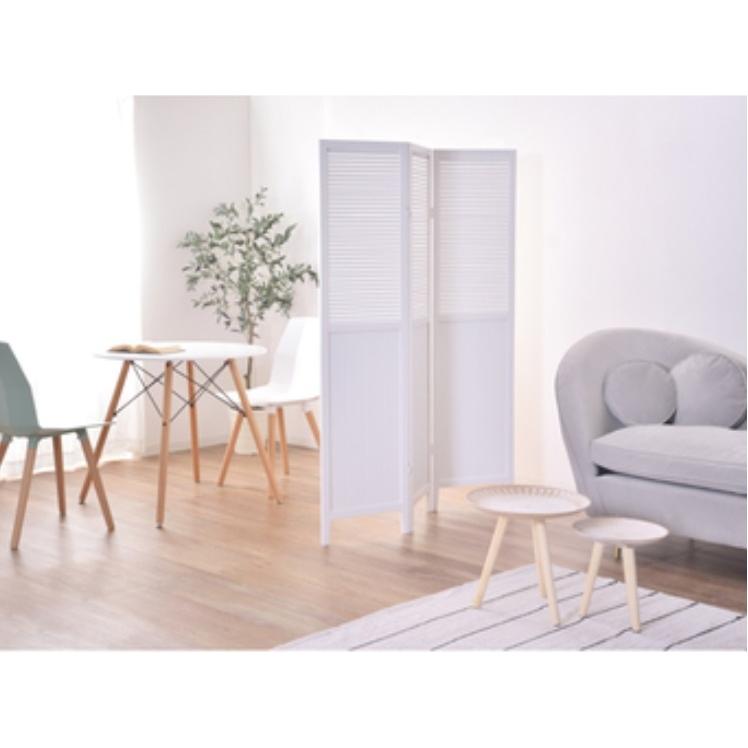 スクリーン 3連 木製 天然木 回転ルーバー 目隠し 間仕切り