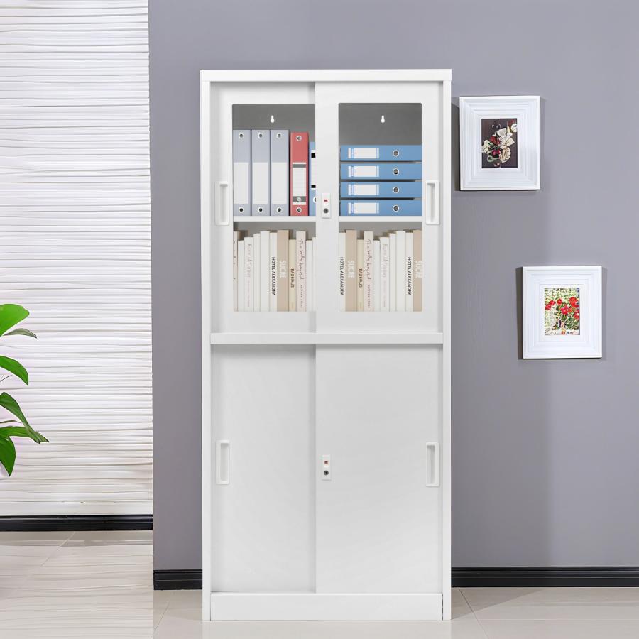 新作セール】スチール書庫 両開き書庫 キャビネット 可動棚 A4対応 高