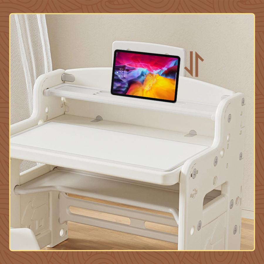 ハンドメイド キッズチェア&キッズデスク（チーク色×ホワイト