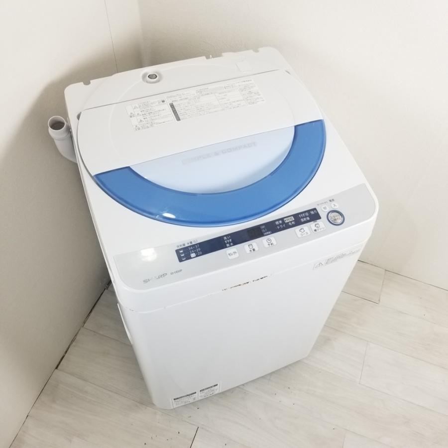 SHARP（シャープ） 中古 5.5kg 全自動洗濯機 風乾燥 ES-GE55P-A ブルー