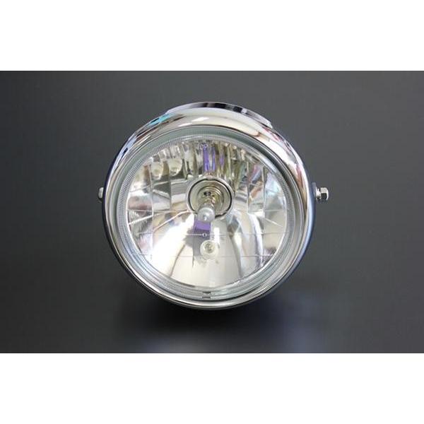 ガラスレンズ メッキ 180mm ヘッドライト クリア 新品 汎用 ZRX400