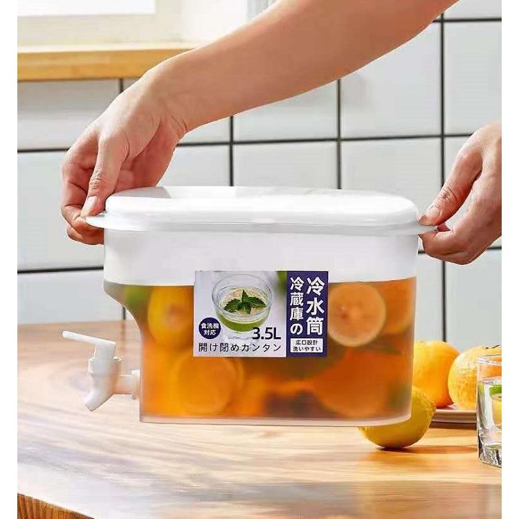 冷蔵庫 冷水筒 蛇口付き 大容量3. 5L 麦茶ポット ウォータージャグ