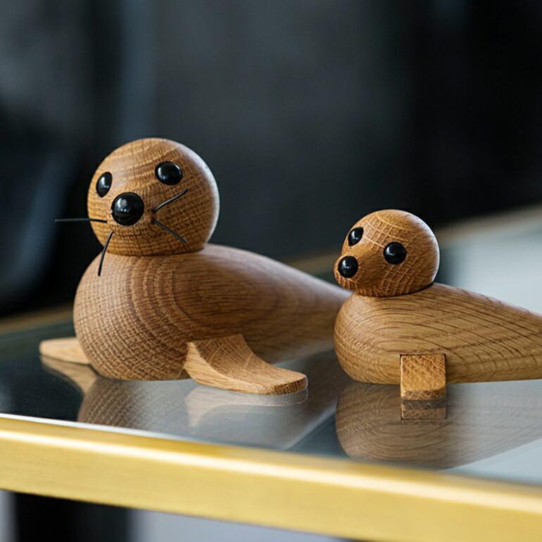 オブジェ 置物 アザラシ 天然木 デンマーク 北欧 ギフト SPRING