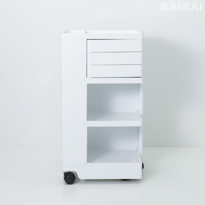 B-LINE（ビーライン） ボビーワゴン 3段 3トレイ ホワイト ブラック B